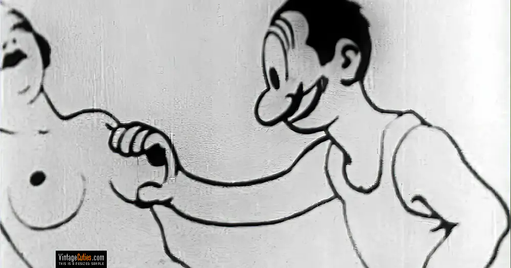 Animated Busty Babe Fucked by Big Cock Man 1920s: Vintage Cartoon Porn